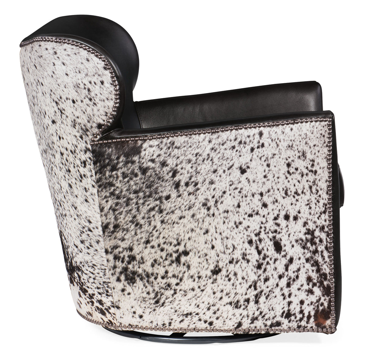 Kato Leather Swivel Chair With Salt Pepper HOH - Black by Hooker Furniture - View 3