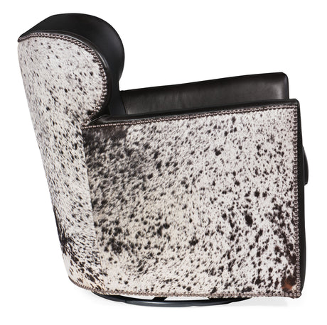 Kato Leather Swivel Chair With Salt Pepper HOH - Black by Hooker Furniture - View 3