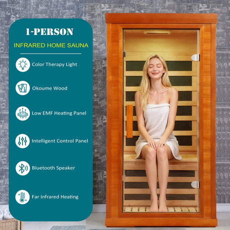 Home dry infrared  sauna  red light 1person - sold by Home Elegance USA
