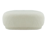 Divani Casa Kael Contemporary White Sherpa Ottoman Vgodzw-20100-Wht-Ott