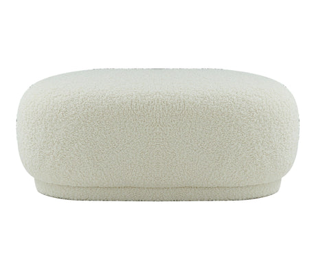 Divani Casa Kael Contemporary White Sherpa Ottoman Vgodzw-20100-Wht-Ott
