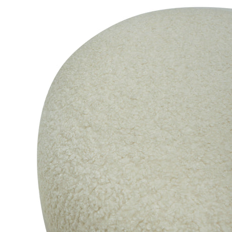 Divani Casa Kael Contemporary White Sherpa Ottoman Vgodzw-20100-Wht-Ott