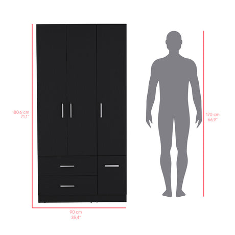 Four Door Armoire Crosby, Bedroom, Black - sold by Home Elegance USA