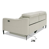 Divani Casa Eden - Modern Grey Leather Loveseat with 2 Recliners