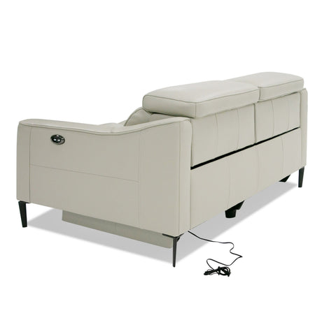 Divani Casa Eden - Modern Grey Leather Loveseat with 2 Recliners