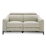 Divani Casa Eden - Modern Grey Leather Loveseat with 2 Recliners