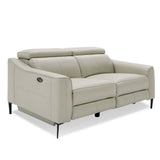 Divani Casa Eden - Modern Grey Leather Loveseat with 2 Recliners
