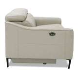Divani Casa Eden - Modern Grey Leather Loveseat with 2 Recliners