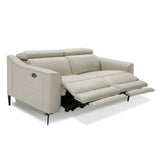 Divani Casa Eden - Modern Grey Leather Loveseat with 2 Recliners