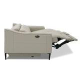 Divani Casa Eden - Modern Grey Leather Loveseat with 2 Recliners
