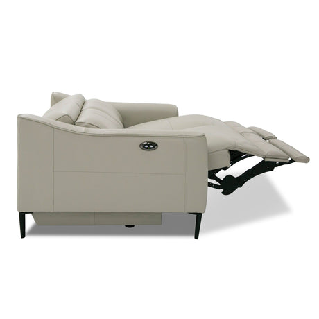 Divani Casa Eden - Modern Grey Leather Loveseat with 2 Recliners