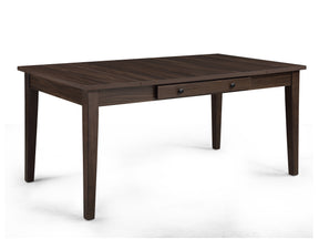 1pc Multifunctional Dining Table Rich Wood Finish Dual Ended Hidden Storage Compartments Two Built-in Side Drawers Wooden Dining Room Furniture