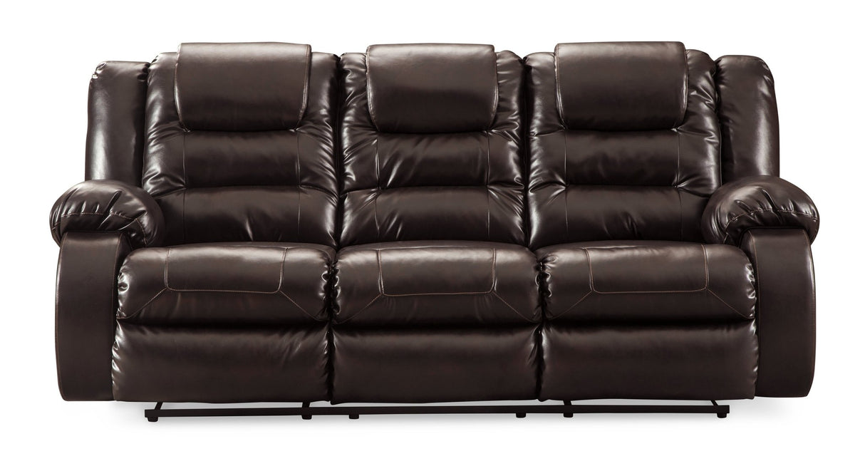 Ashley Chocolate Vacherie Reclining Sofa - Faux Leather - 7930788 - Home Elegance USA - 1