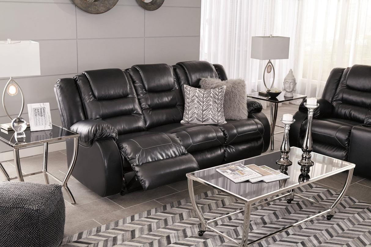 Ashley Black Vacherie Reclining Sofa - Faux Leather - 7930888 - Home Elegance USA - 2