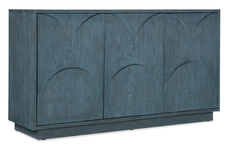 Melange Round Valley Three Door Entertainment Credenza - Blue by Hooker Furniture - View 1