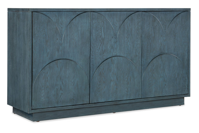 Melange Round Valley Three Door Entertainment Credenza - Blue by Hooker Furniture - View 1