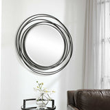Whirlwind Round Mirror - Black by Uttermost - View 3