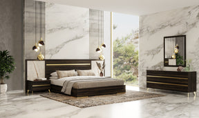 Queen Velondra - Modern Eucalypto + Marble 4-Piece Bedroom Set - View Image 1