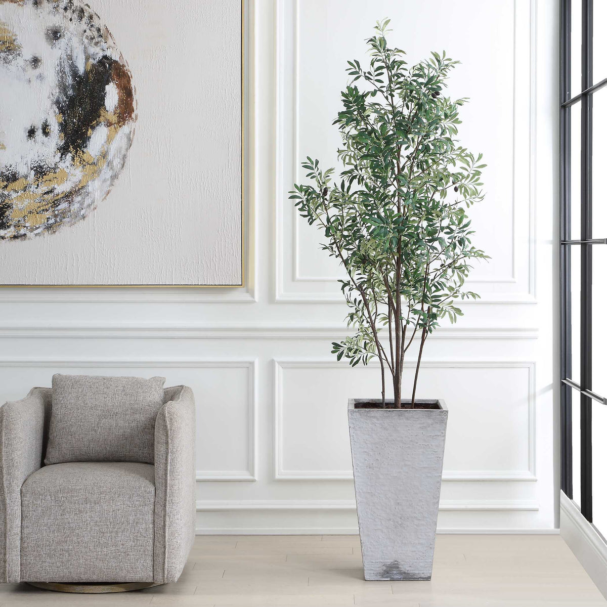 Sonora Olive Tree In Planter - Gray / Green by Uttermost - View 2