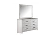 Modern Style 1pc Dresser Two Tone Design Sleek Handles Bar Handles Six Drawers White Finish Bedroom Furniture