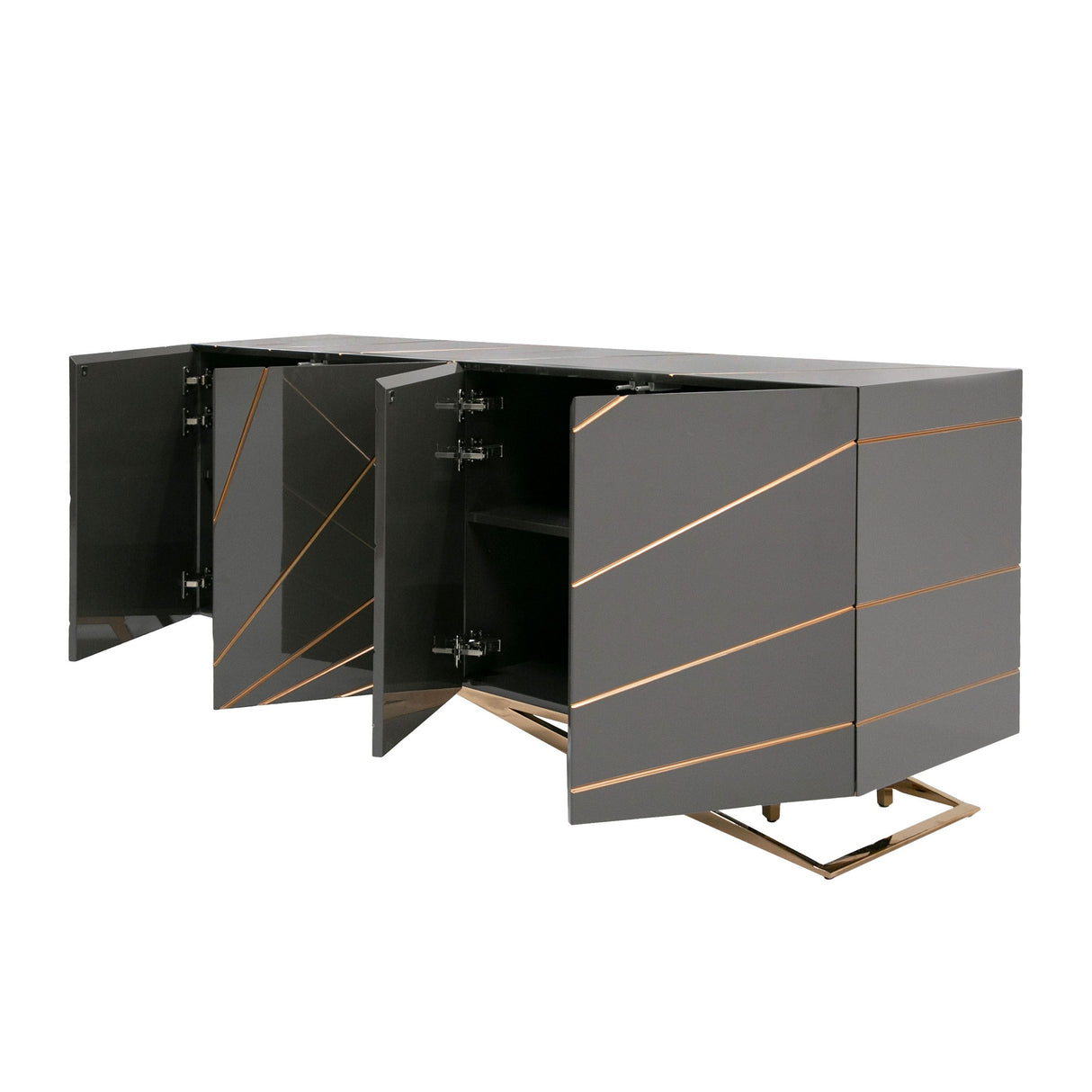 Modrest Katzu- Modern Grey and Rose Gold Buffet
