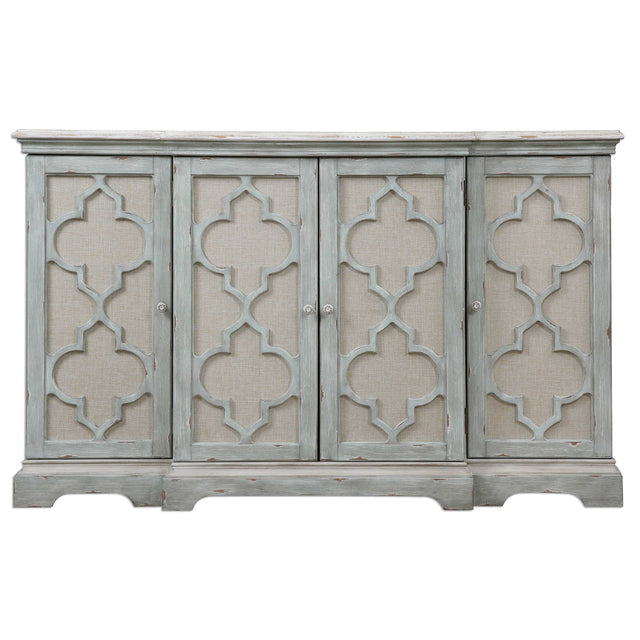 Sophie 4 Door Cabinet Gray - Silver by Uttermost - View 1