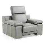 Lamod Italia Evergreen Modern Stone Grey Italian Leather Chair