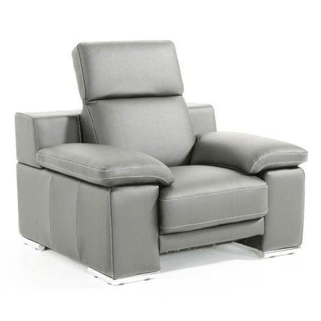 Lamod Italia Evergreen Modern Stone Grey Italian Leather Chair