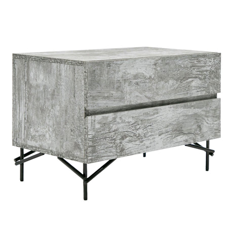 Queen Lamont + Aria - Modern Beige Fabric + Grey Texture 4-Piece Bedroom Set