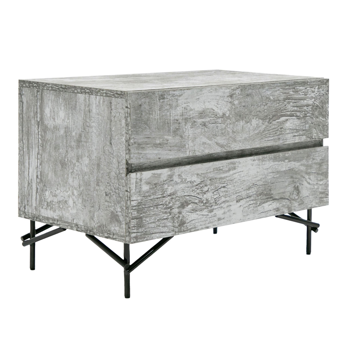 Aria - Italian Modern Multi Grey Q Bed and Two Nightstands