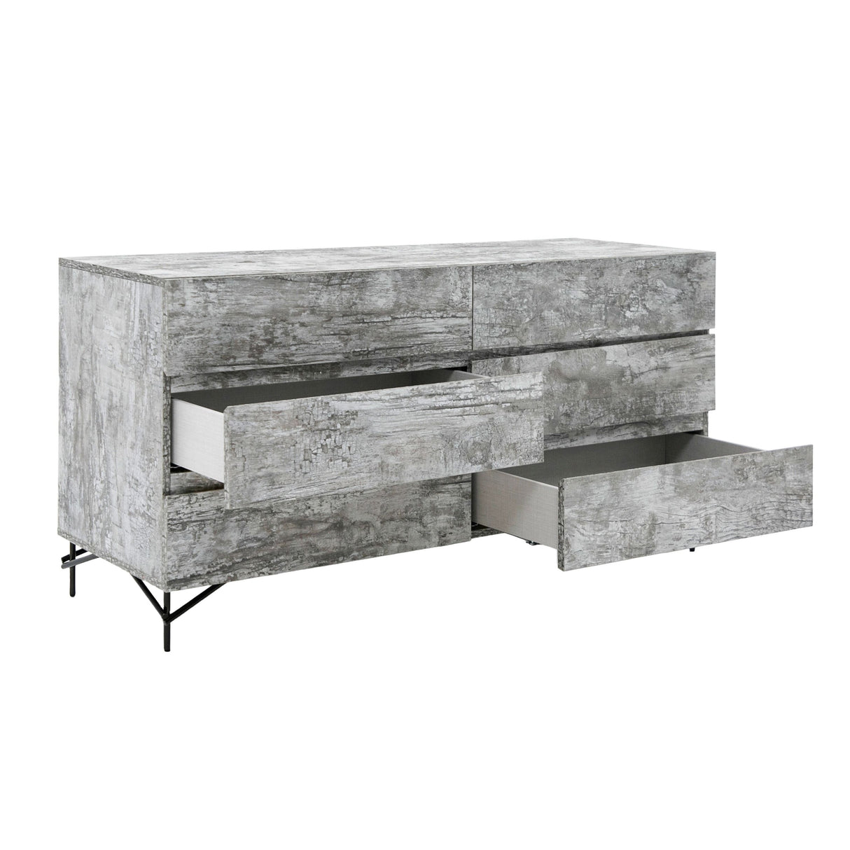 Nova Domus Aria - Italian Modern Multi Grey with texture Dresser
