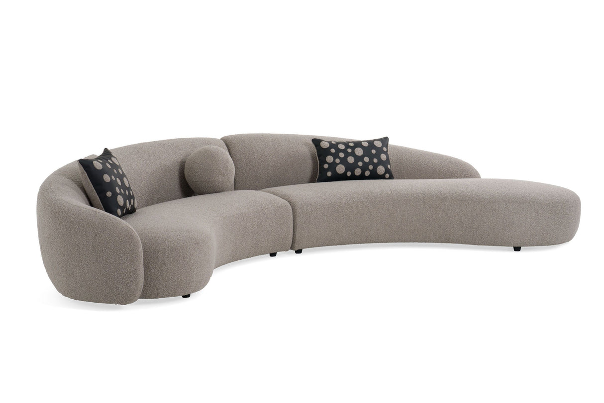 Divani Casa Allis - Glam Grey and Black Fabric Curved Sectional Sofa | VIG | Home Elegance USA