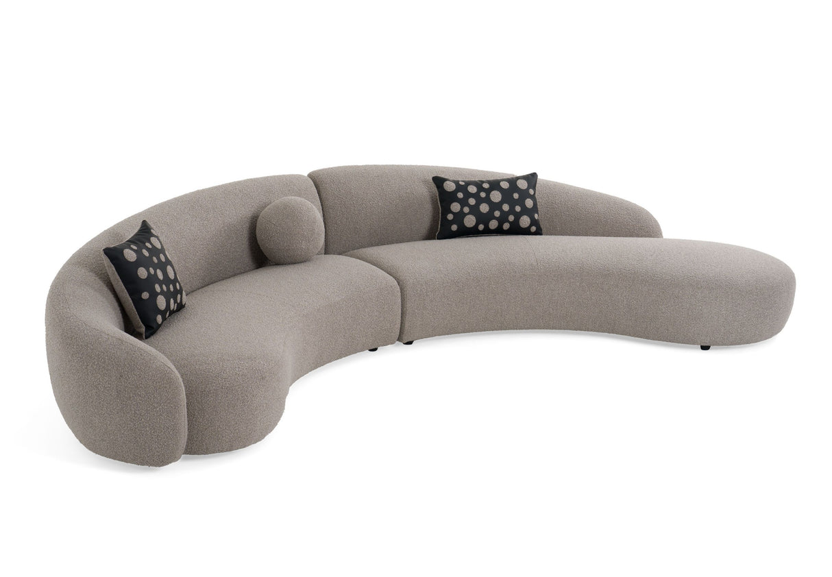 Divani Casa Allis - Glam Grey and Black Fabric Curved Sectional Sofa | VIG | Home Elegance USA