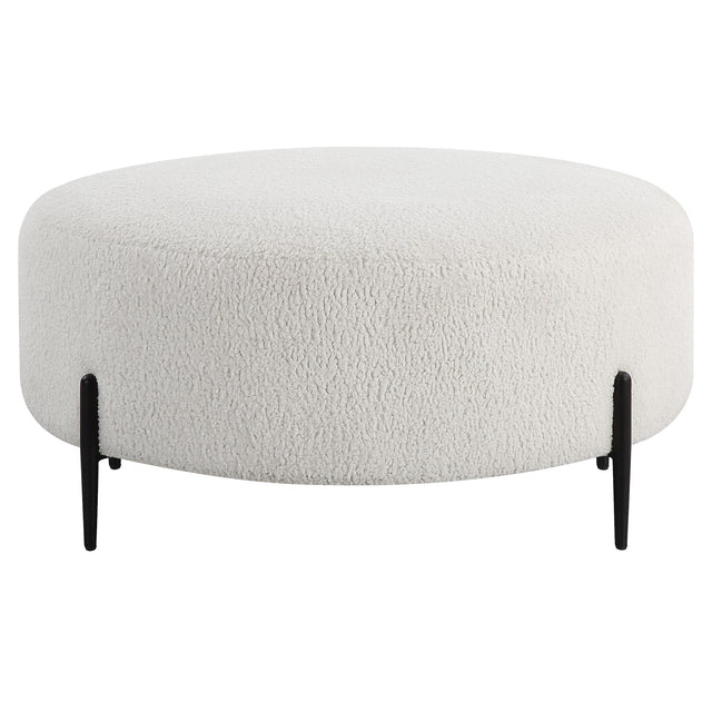 Arles Large Plush Ottoman - White by Uttermost - View 1