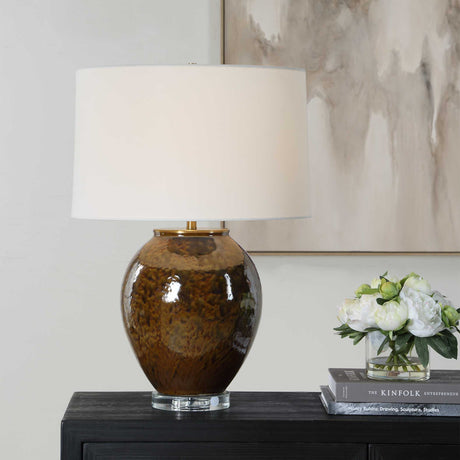 Rye Glazed Table Lamp - Dark Brown by Uttermost - View 2