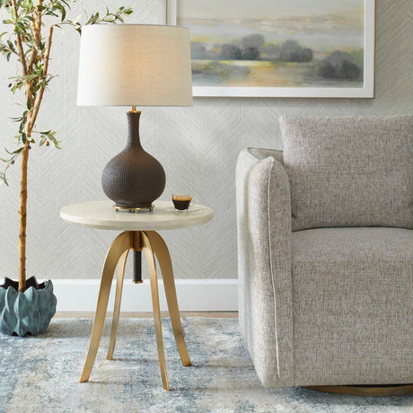 Alice Oak Adjustable Accent Table - Gold by Uttermost - View 2