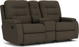 Kerrie Transitional Fabric Reclining Loveseat With Console | Flexsteel