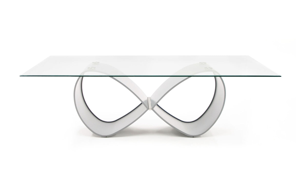 Modrest Hadley- Glass & Matte Grey Dining Table | VIG - Home Elegance USA