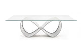 Modrest Hadley- Glass & Matte Grey Dining Table | VIG - Home Elegance USA