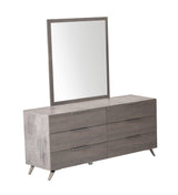 Bronx Italian Modern Faux Concrete & Grey Dresser & Mirror Set - View Image 1