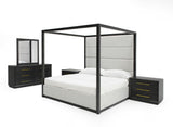 Manhattan - Contemporary Canopy Grey Bed -queen - View Image 1