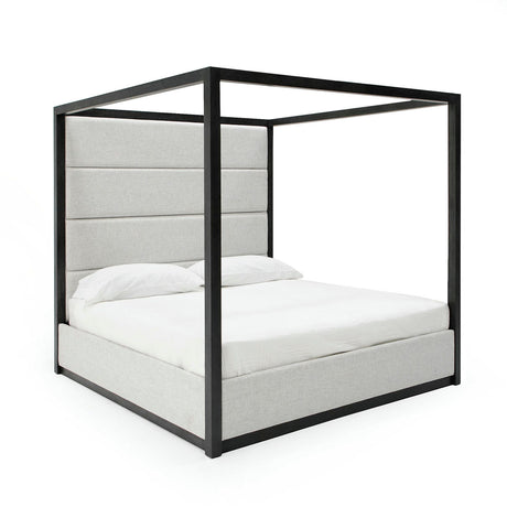 Manhattan Contemporary Canopy Bedroom Set Wash Grey – Modrest - sold by Home Elegance USA