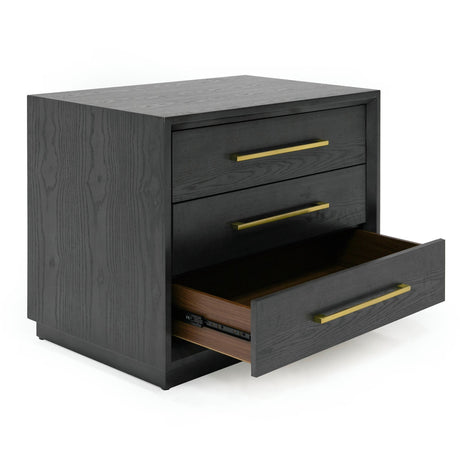 Modrest Manhattan - Contemporary Grey and Gold Nightstand