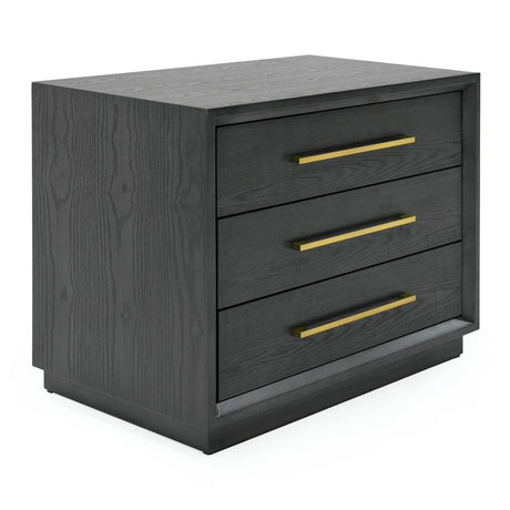 Modrest Manhattan - Contemporary Grey and Gold Nightstand