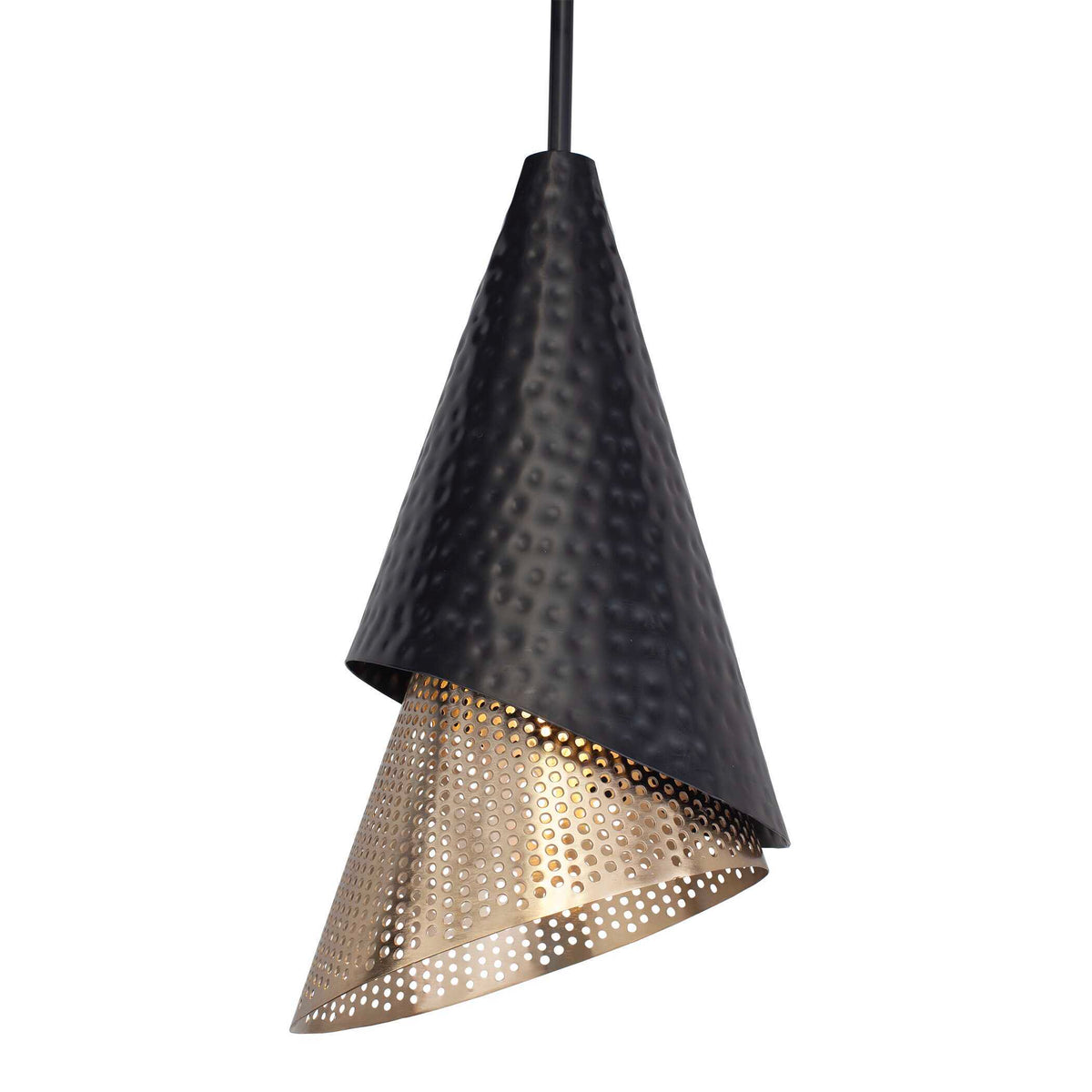 Apollo 1 Light Mini Pendant - Black / Gold by Uttermost - View 5