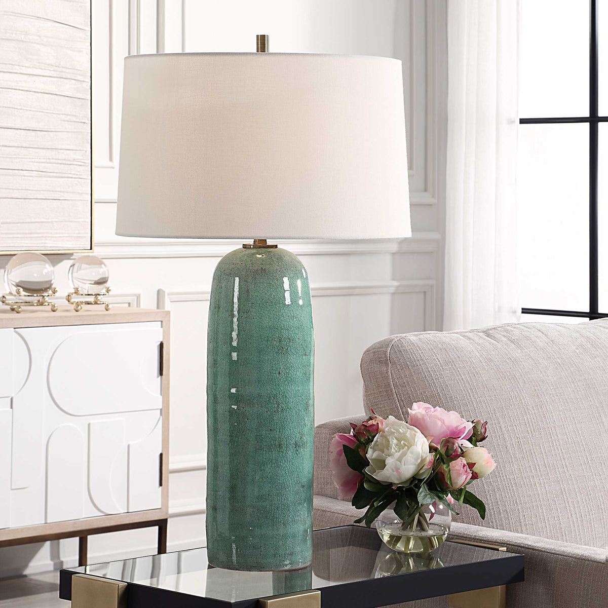Andale Table Lamp - Green by Uttermost - View 2