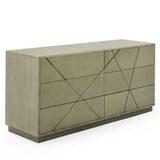 Modrest Nixa - Modern Wide Birch + Brushed Bronze Dresser