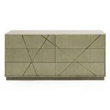Modrest Nixa - Modern Wide Birch + Brushed Bronze Dresser