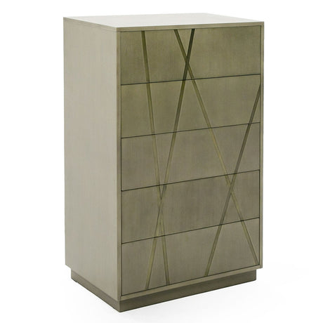 Modrest Nixa - Modern Wide Birch + Brushed Bronze Chest