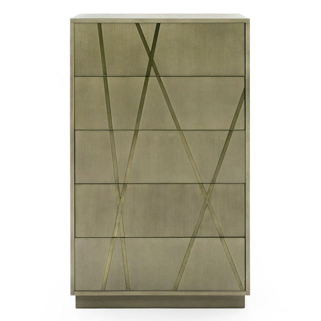 Modrest Nixa - Modern Wide Birch + Brushed Bronze Chest